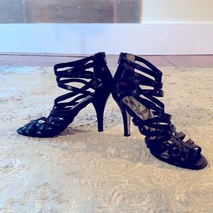 Kenneth Cole ‘strap dance’ leather cage heels